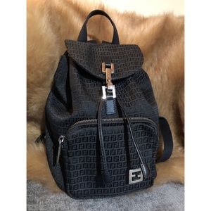 Authentic Vintage FENDI FF Backpack Black
